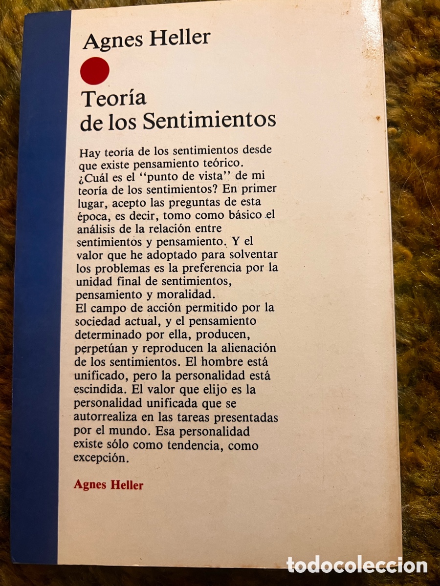 Libros de segunda mano: Teor&iacute;a de los sentimientos. Agnes Heller. - Foto 2