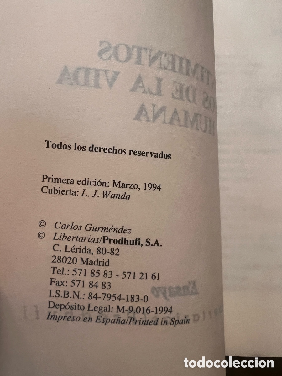 Libros de segunda mano: Sentimientos b&aacute;sicos de la vida humana. Carlos Gurmendez. - Foto 4