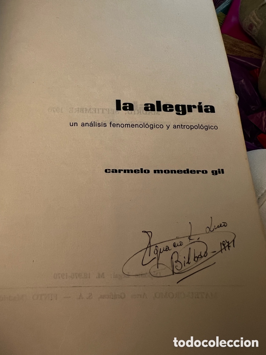 Libros de segunda mano: La Alegr&iacute;a. Carmelo Monedero. - Foto 2