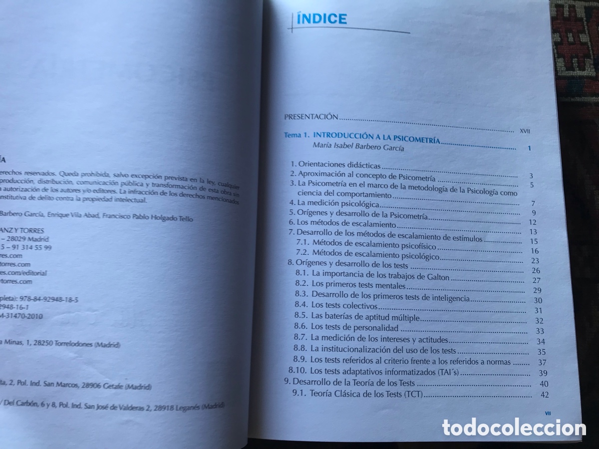 Libros de segunda mano: Psicometr&iacute;a. UNED. Sanz y Torres. - Foto 5