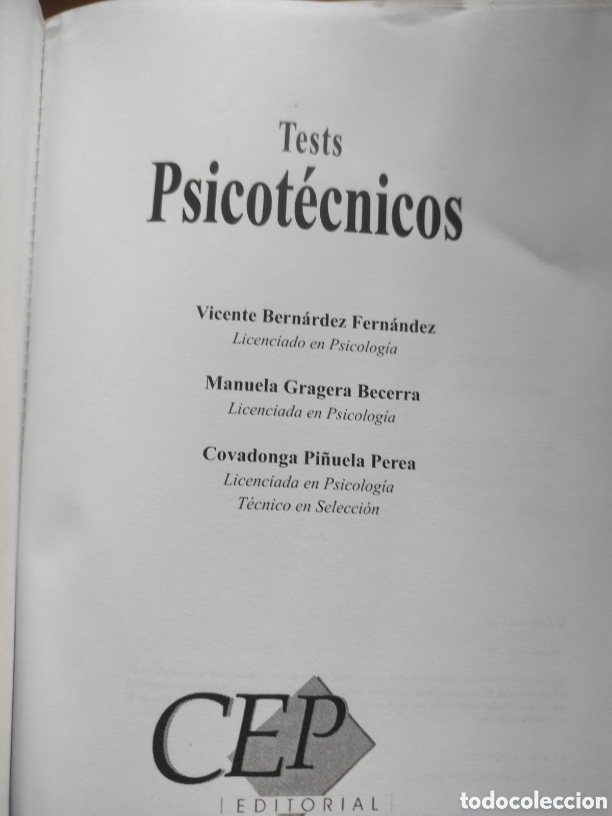 Libros de segunda mano: Test Psicotecnico + Soluciones, Editorial CEP, 2004 - Foto 3