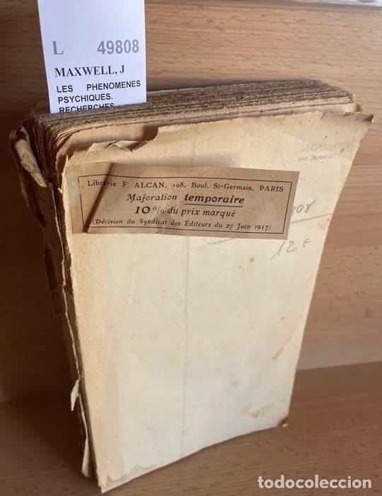 Gebrauchte B&uuml;cher: MAXWELL, J - LES PHENOMENES PSYCHIQUES. RECHERCHES, OBSERVATIONS, METHODES