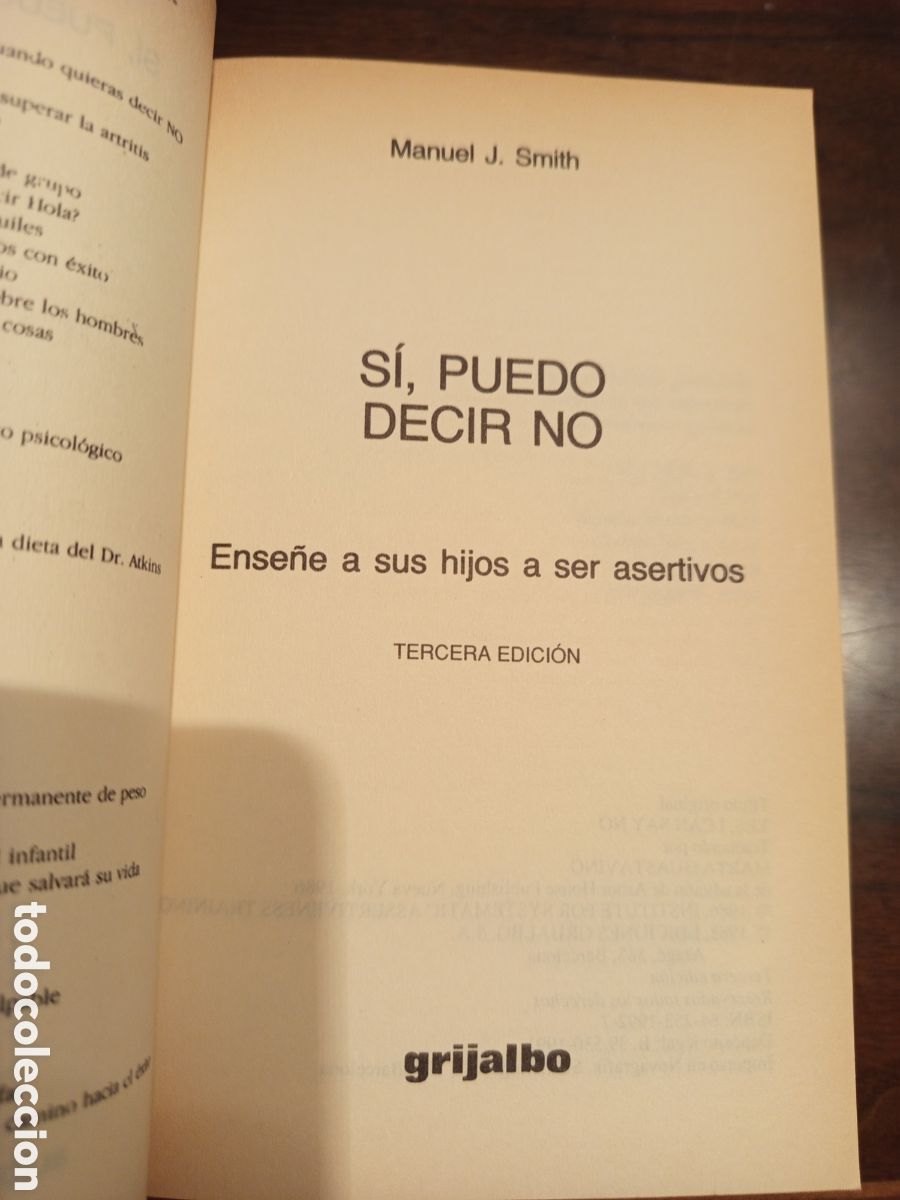 Libros de segunda mano: SI, PUEDO DECIR NO (MANUEL J. SMITH) - Foto 2