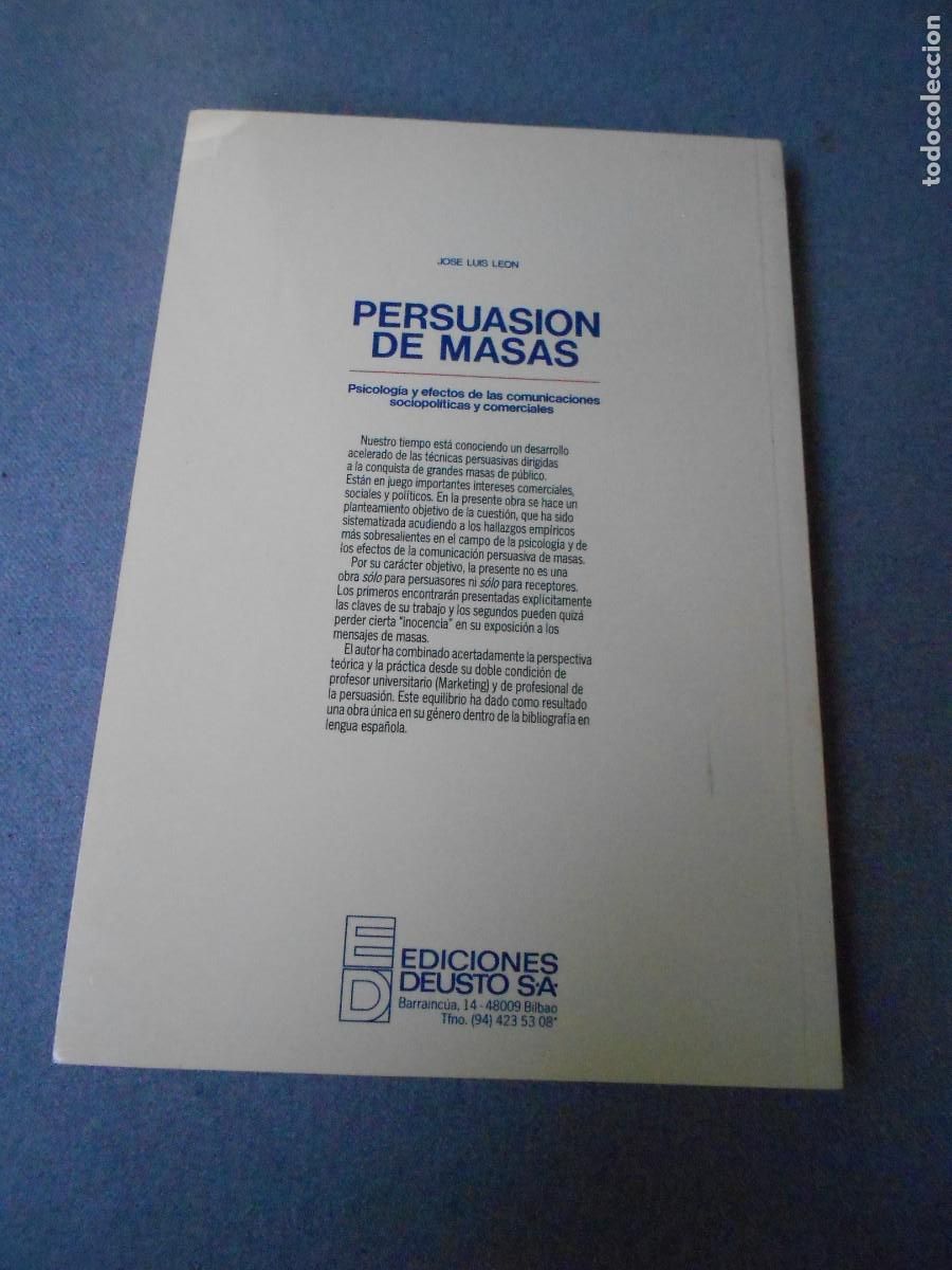 Libros de segunda mano: PERSUASION DE MASAS. JOSE LUIS LEON. - Foto 7