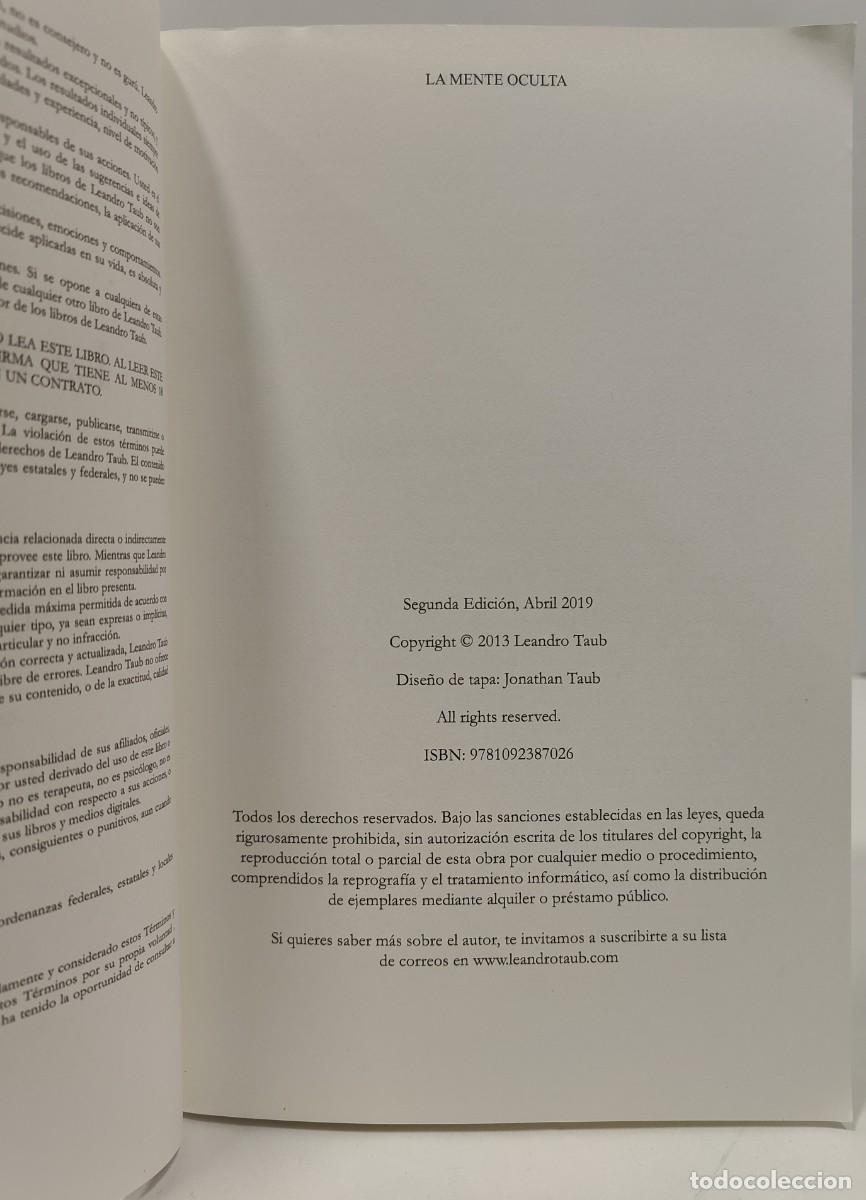 Libros de segunda mano: LA MENTE OCULTA - LEANDRO TAUB - Foto 5