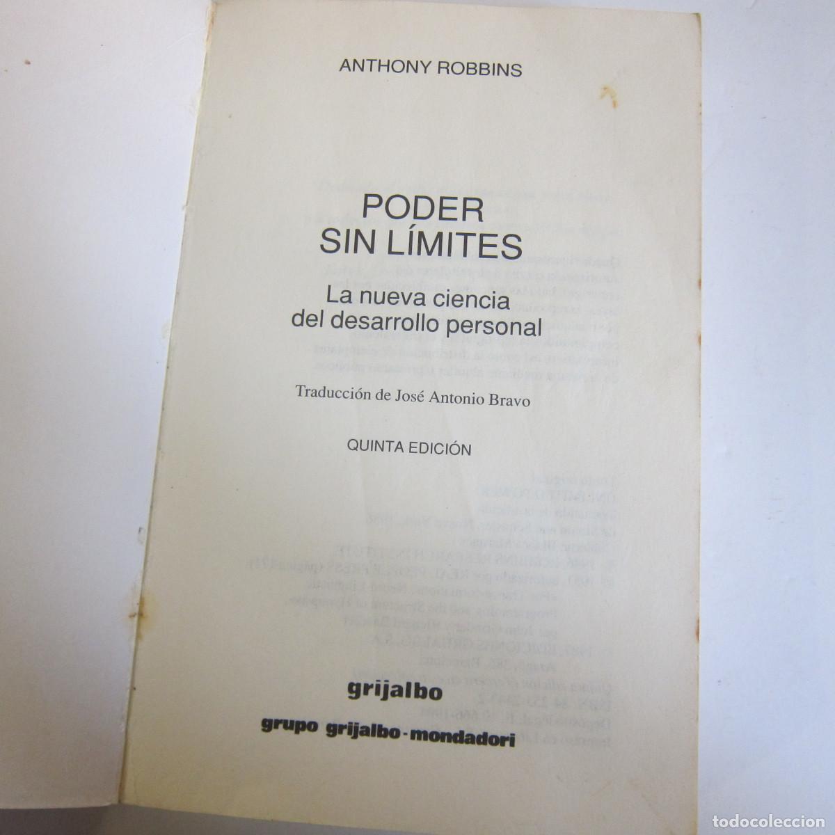 Libros de segunda mano: PODER SIN L&Iacute;MITES - ANTHONY ROBBINS (GRIJALBO) MANUAL AUTOAYUDA - Foto 4
