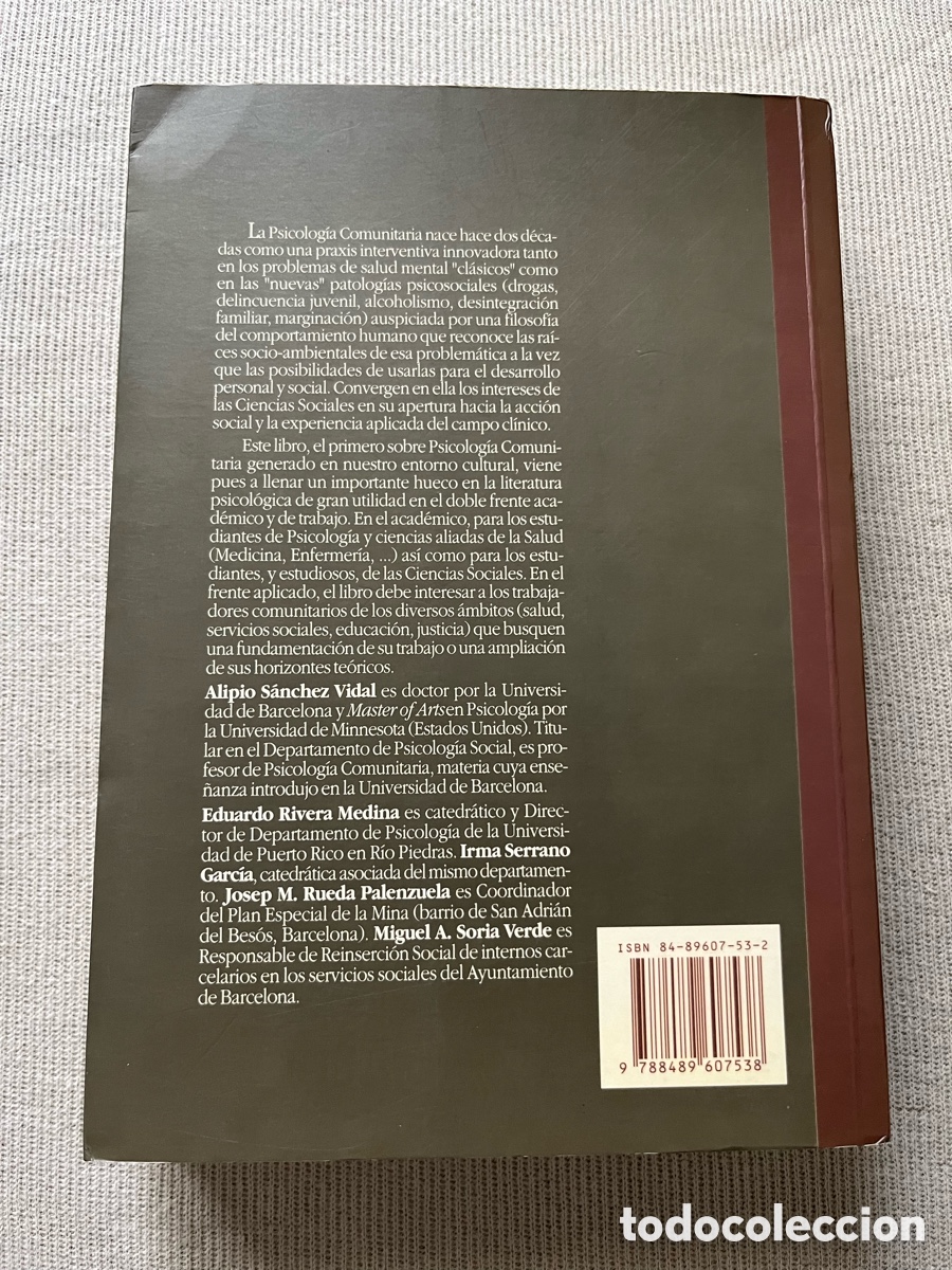 Libros de segunda mano: Libro Psicolog&iacute;a Comunitaria - Alipio S&aacute;nchez Vidal - Foto 2
