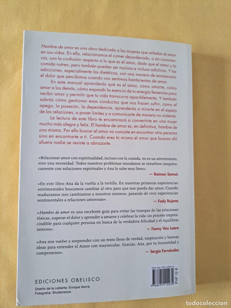 Libros de segunda mano: ANA MORENO - HAMBRE DE AMOR - EDICIONES OBELISCO 2016 - Foto 5