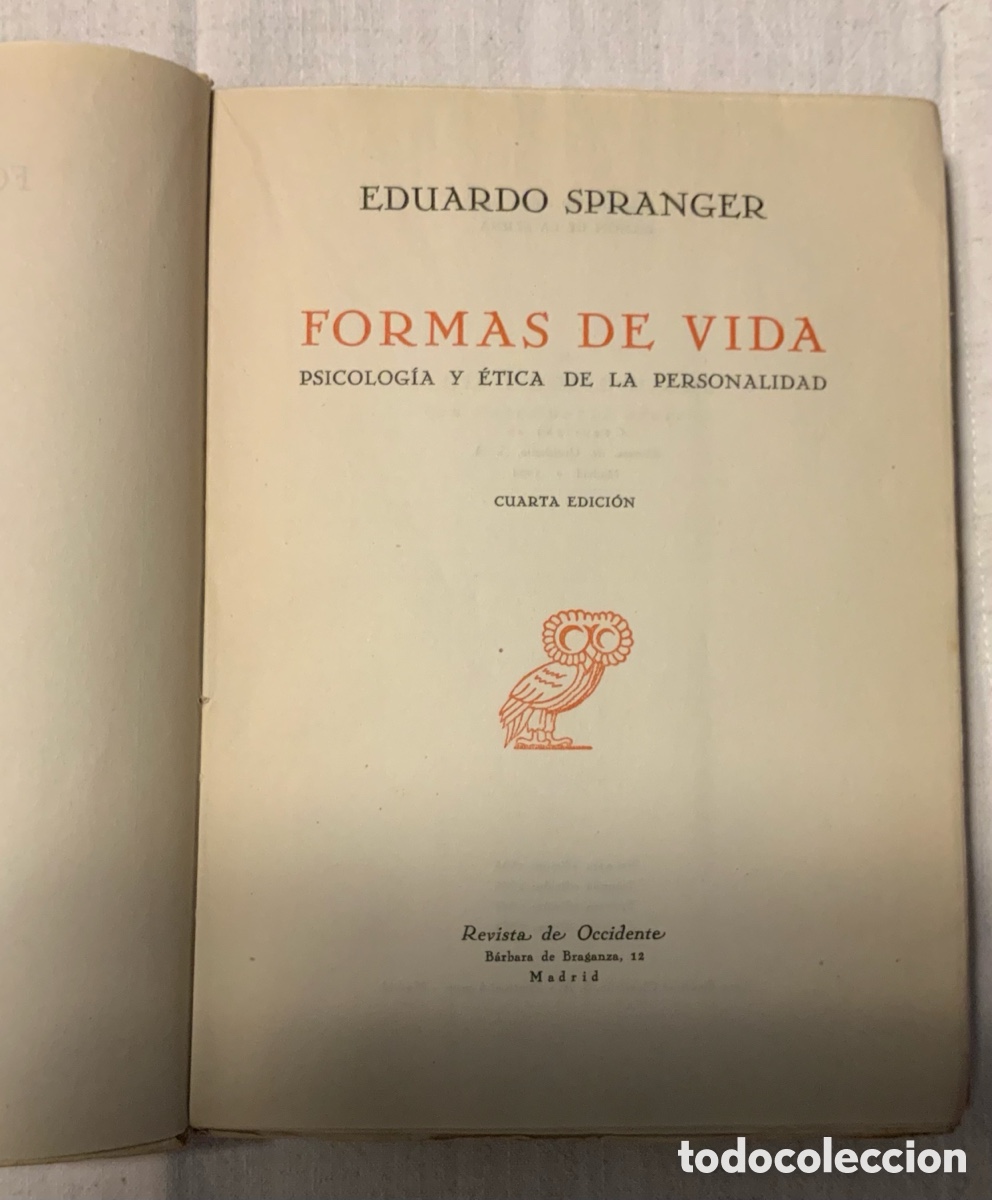 Libros de segunda mano: Formas de vida. Eduardo Spranger. 1954 - Foto 3
