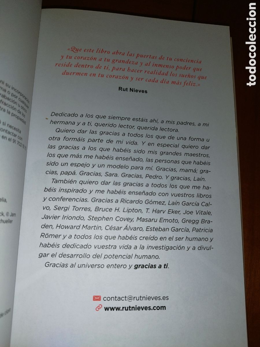 Libros de segunda mano: RUT NIEVES: CREE EN TI DESCUBRE EL PODER DE TRANSFORMAR TU VIDA. ED. PLANETA, 2018. - Foto 6