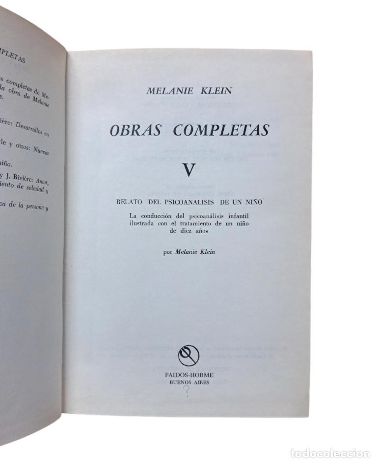 Libros de segunda mano: Klein, Melanie.- OBRAS COMPLETAS V (1980) - Foto 2