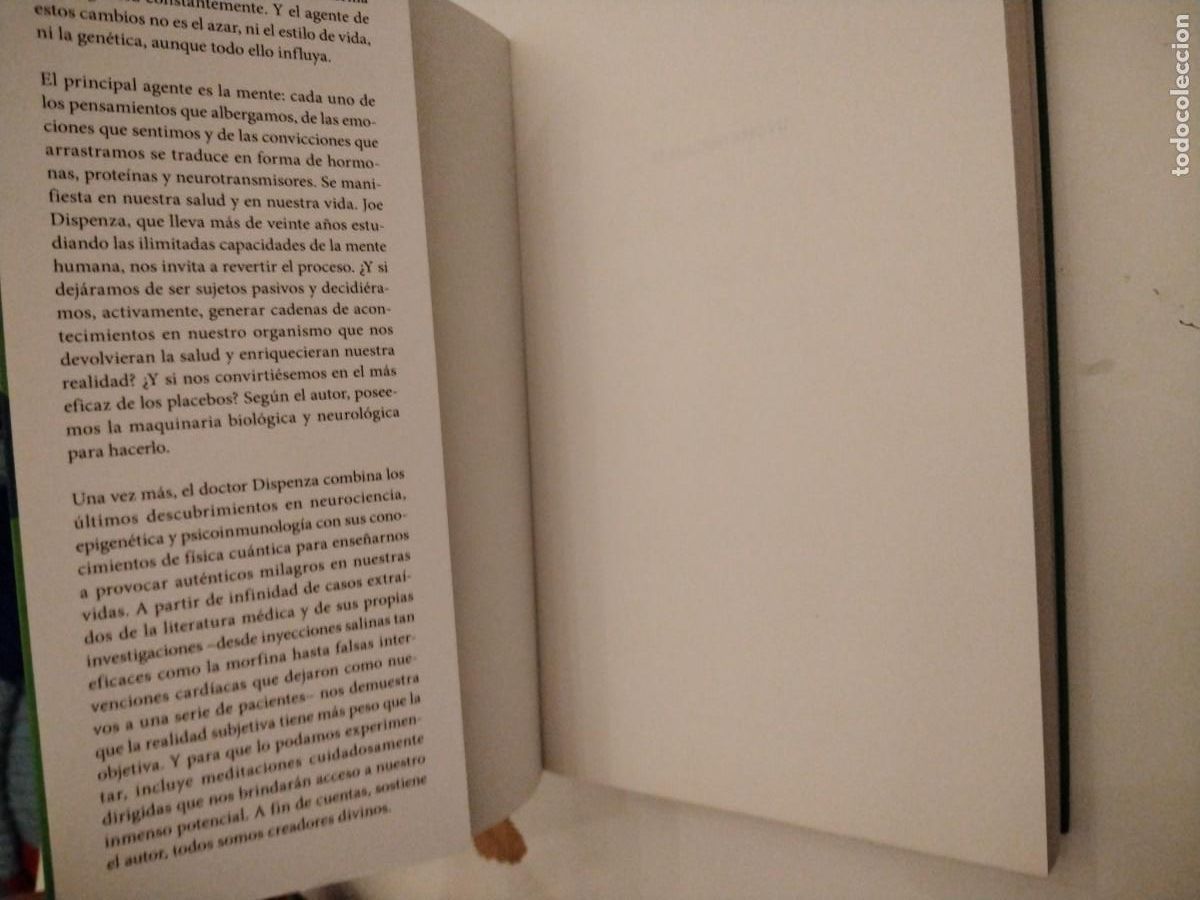 Libros de segunda mano: El placebo eres t&uacute; -Joe dispenza -descubre el poder de tu mente - Foto 4