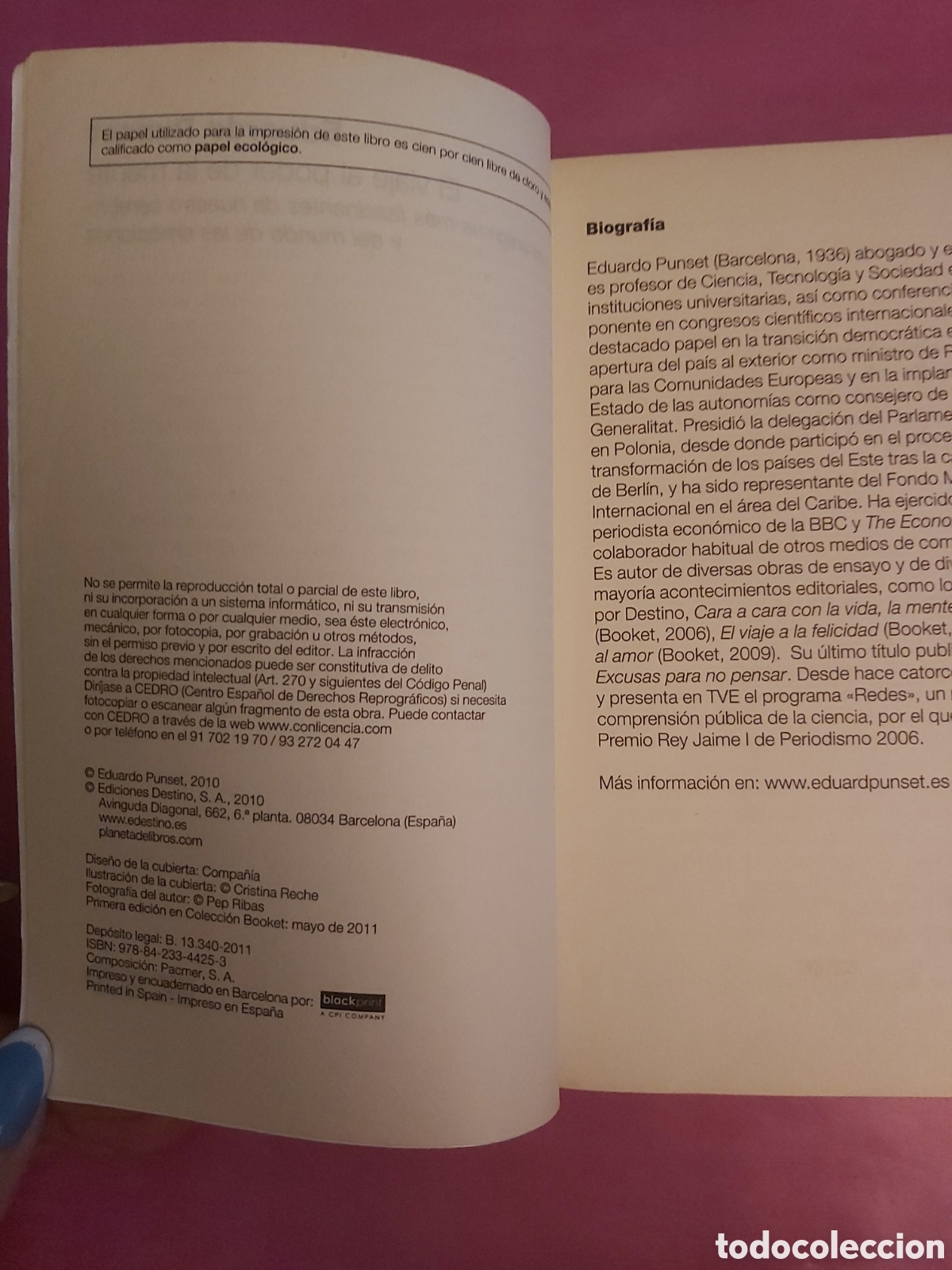 Libros de segunda mano: UNA MOCHILA PARA EL UNIVERSO EL VIAJE AL PODER DE LA MENTE PUNSET - Foto 4