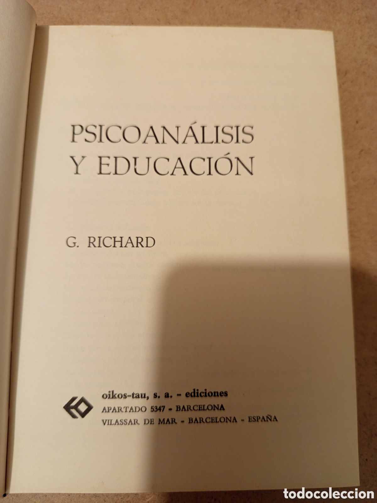 Libros de segunda mano: PSICOANALISIS Y EDUCACION (G. RICHARD) - Foto 2