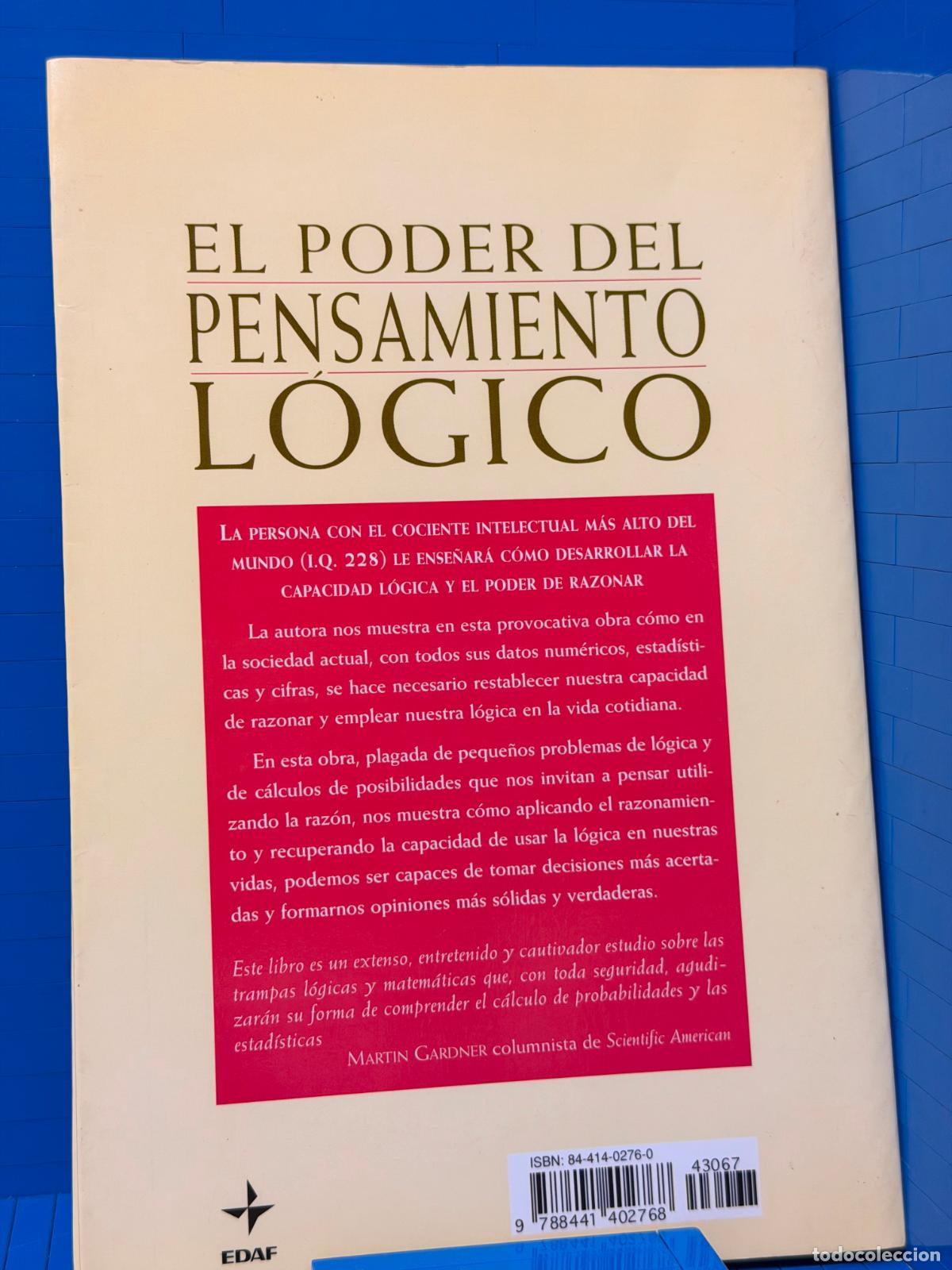Libros de segunda mano: EL PODER DEL PENSAMIENTO LOGICO &ndash; EDAF &ndash; MARILYN VOS SAVANT &ndash; 1998 - Foto 2