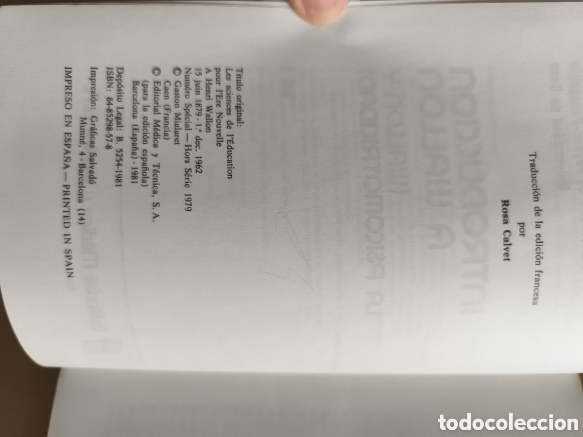 Libros de segunda mano: Introducci&oacute;n a Wallon. Vol I - Foto 5