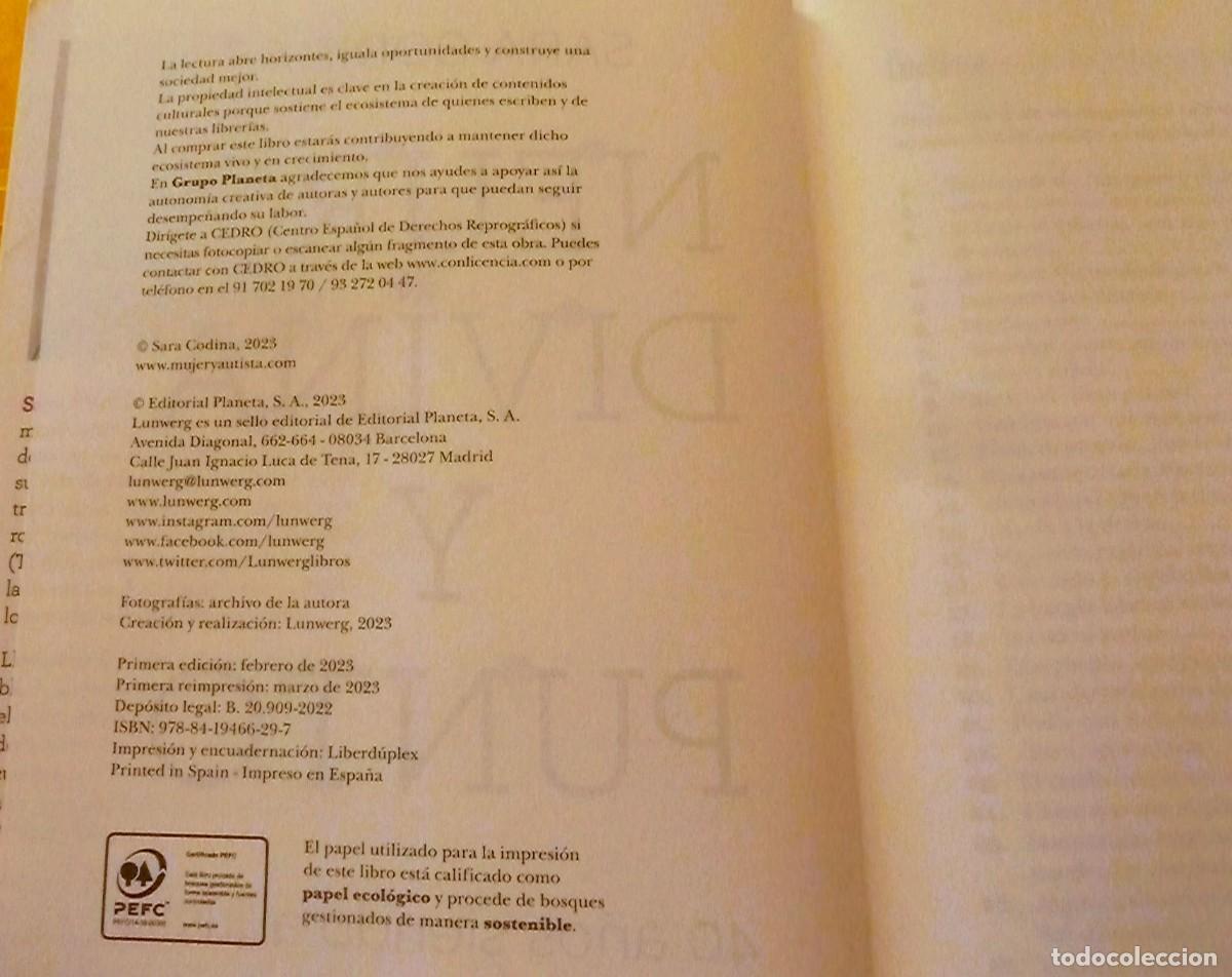 Libros de segunda mano: Neurodivina y Punto. Sara Codina - Foto 3
