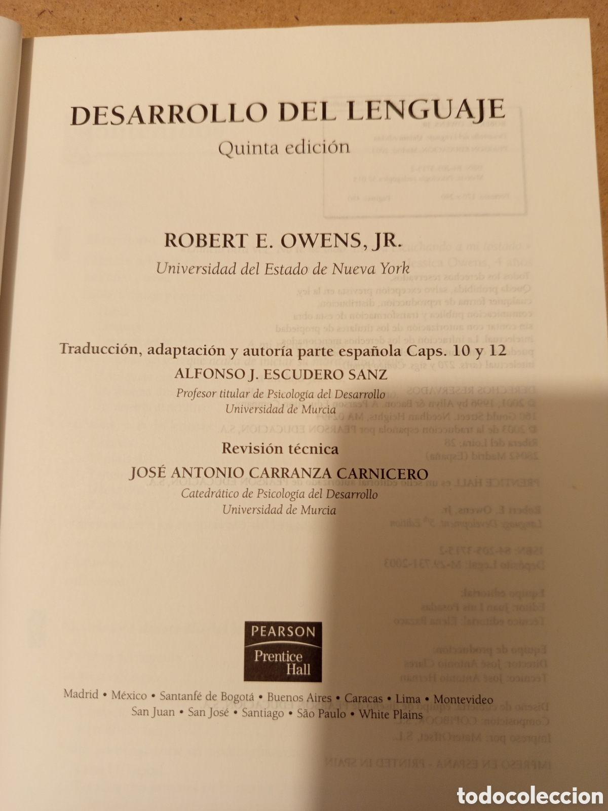 Libros de segunda mano: DESARROLLO DEL LENGUAJE (ROBERT E. OWENS, JR.) - Foto 2