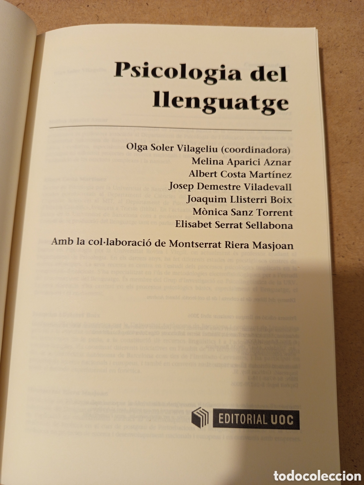 Libros de segunda mano: PSICOLOGIA DEL LLENGUATGE (OLGA SOLER) UOC - Foto 2