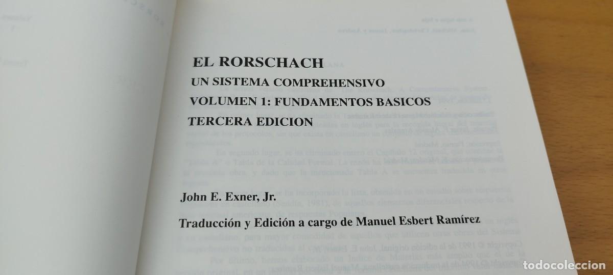 Libros de segunda mano: EL RORSCHACH VOL 1 FUNDAMENTOS BASICOS / JOHN E EXNER / KARA 08 - Foto 4