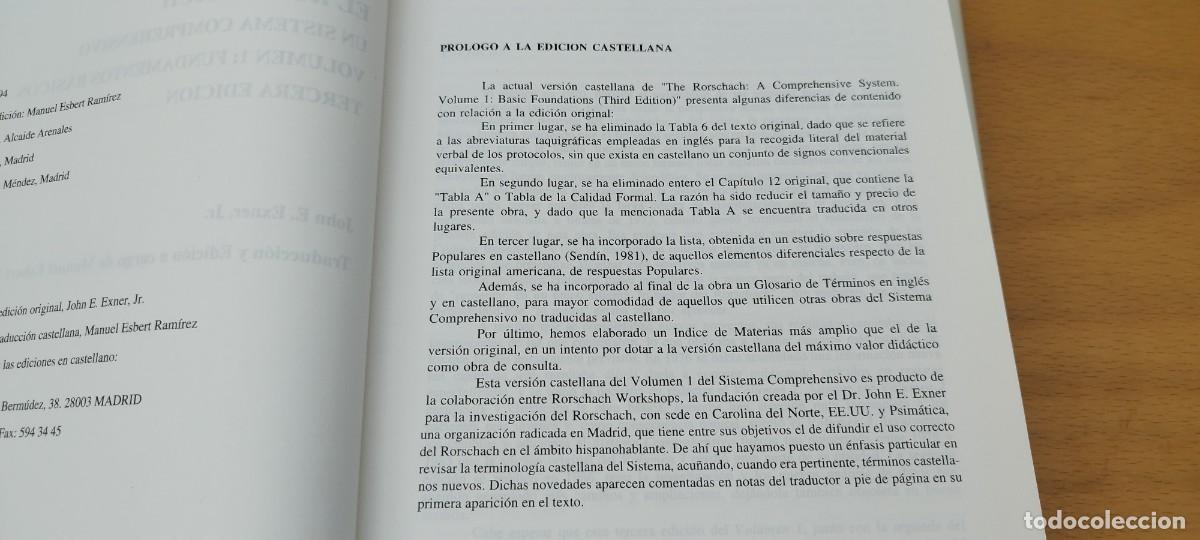 Libros de segunda mano: EL RORSCHACH VOL 1 FUNDAMENTOS BASICOS / JOHN E EXNER / KARA 08 - Foto 8