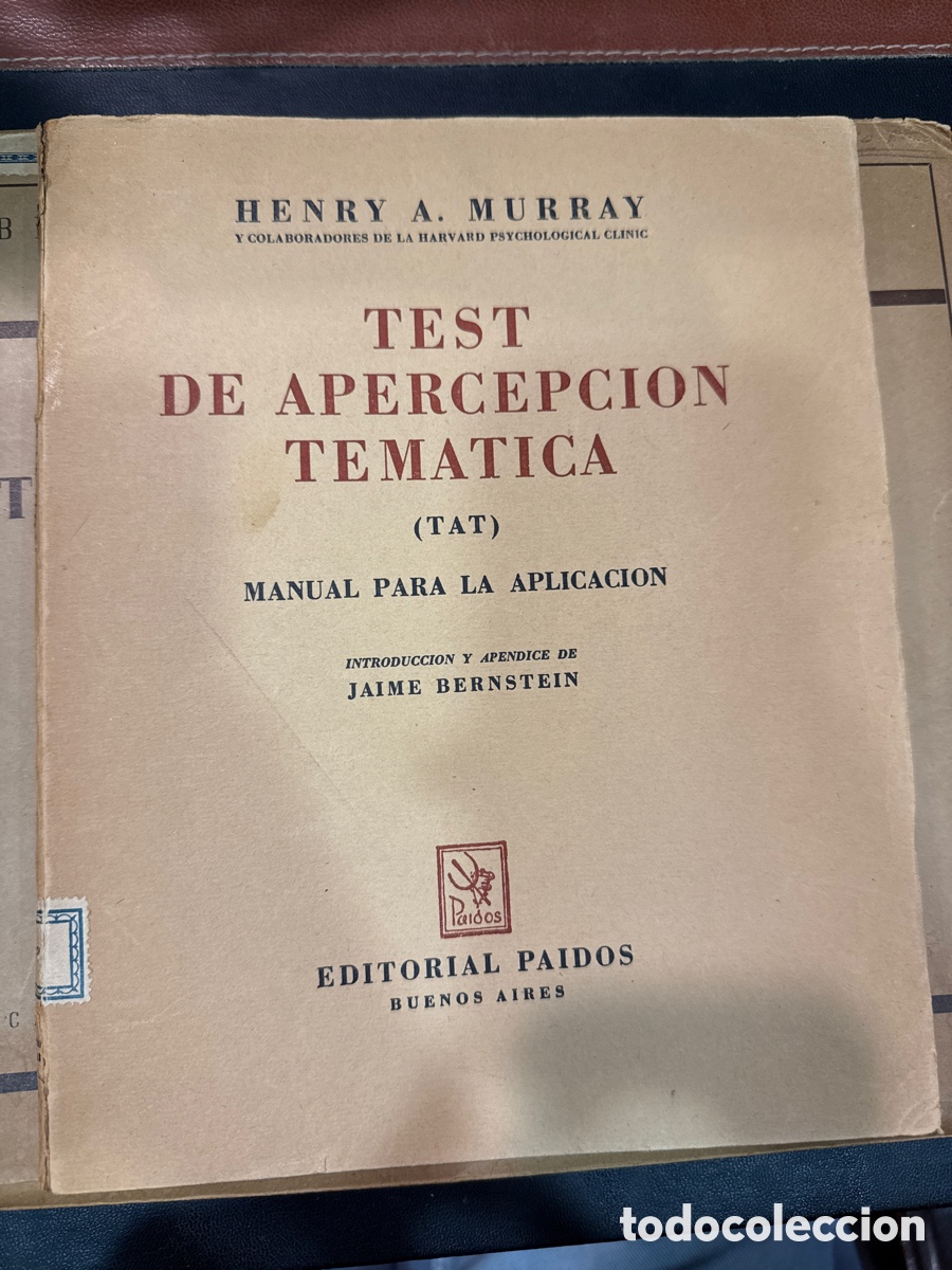 Libros de segunda mano: MURRAY, Henry A. Test de apercepci&oacute;n tem&aacute;tica: (TAT): Manual-l&aacute;minas-protocolos - Foto 2