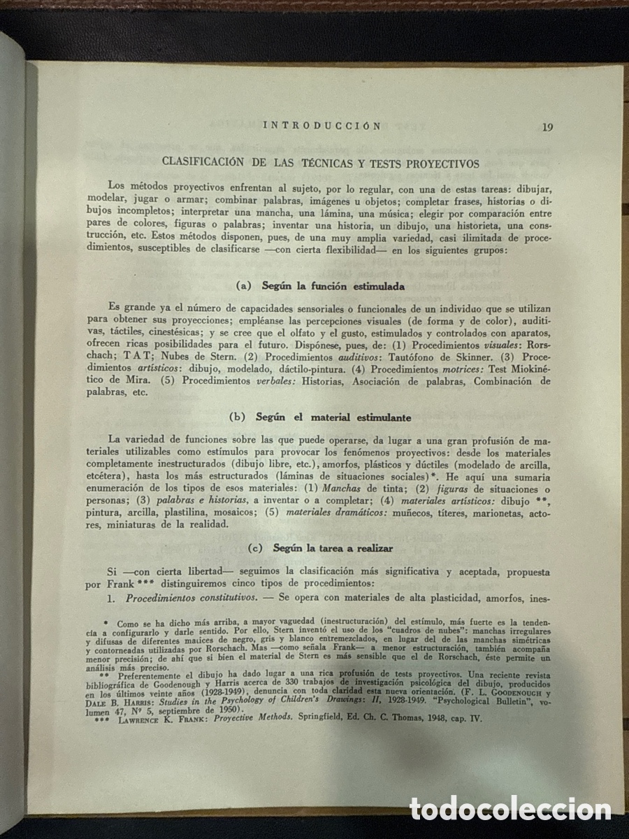Libros de segunda mano: MURRAY, Henry A. Test de apercepci&oacute;n tem&aacute;tica: (TAT): Manual-l&aacute;minas-protocolos - Foto 3