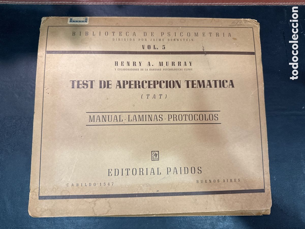 Libros de segunda mano: MURRAY, Henry A. Test de apercepci&oacute;n tem&aacute;tica: (TAT): Manual-l&aacute;minas-protocolos - Foto 1