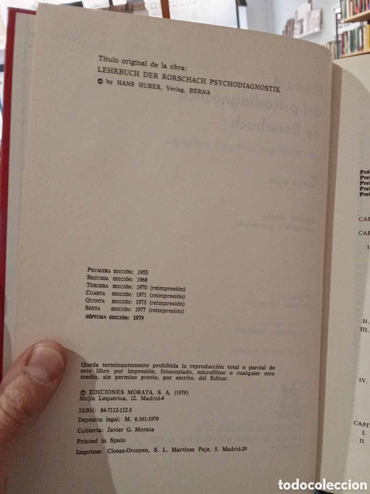 Libros de segunda mano: Manual de Psicodiagn&oacute;stico de Rorschach - Ewald Bohm - Ediciones Morata - Foto 4