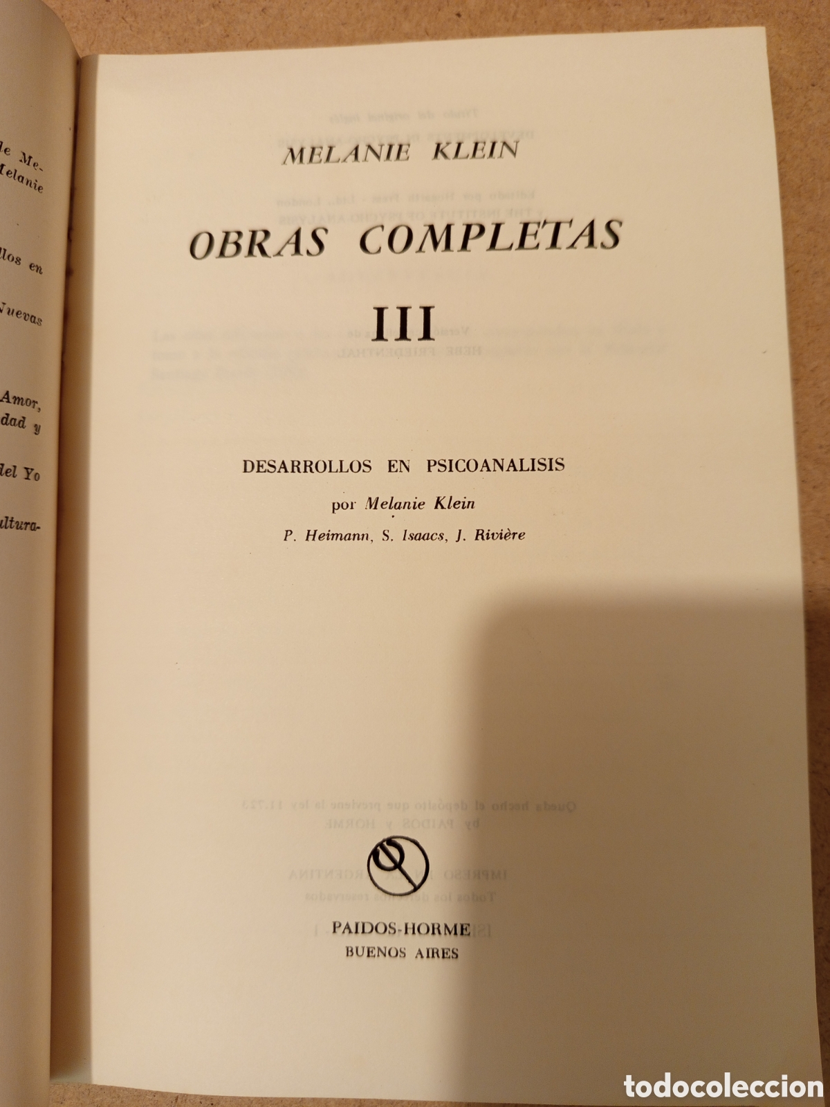 Libros de segunda mano: OBRAS COMPLETAS III (MELANIE KLEIN) - Foto 3