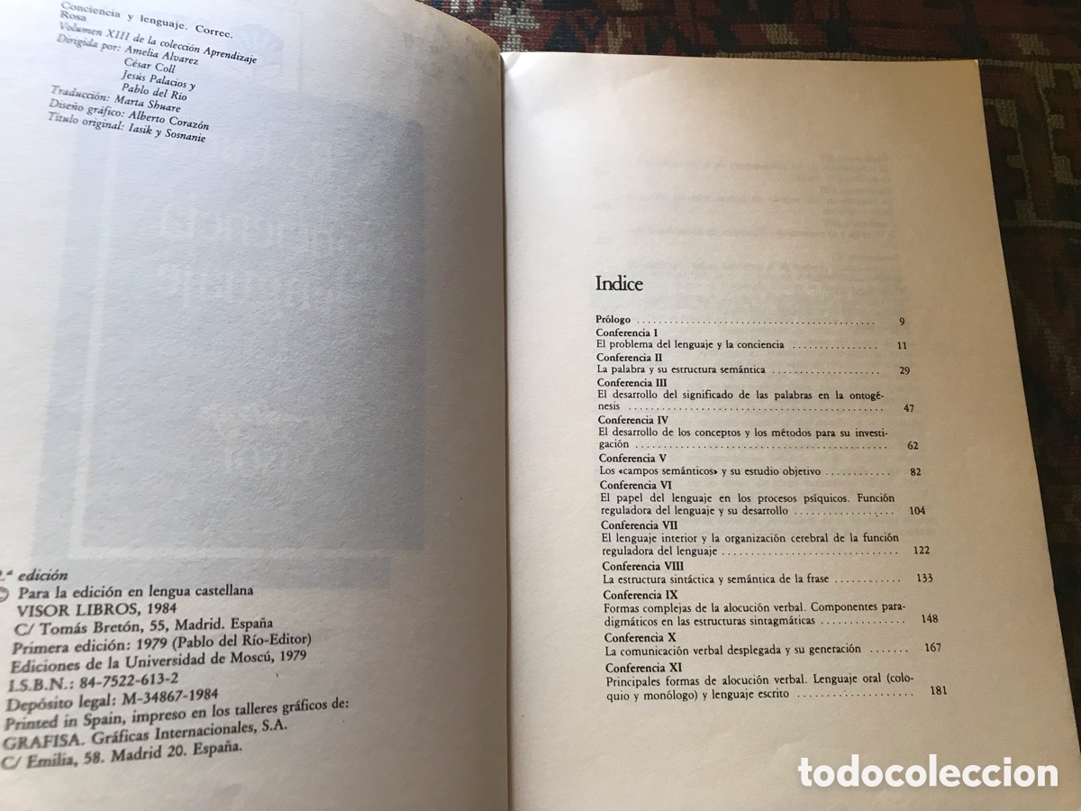 Libros de segunda mano: Conciencia y lenguaje. A. R. Luria. Aprendizaje Visor - Foto 3