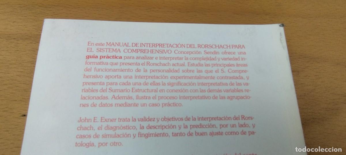 Libros de segunda mano: MANUAL DE INTERPRETACION DEL RORSCHACH / EXNER-SENDIN / KARA 9 / PSIMATICA - Foto 5