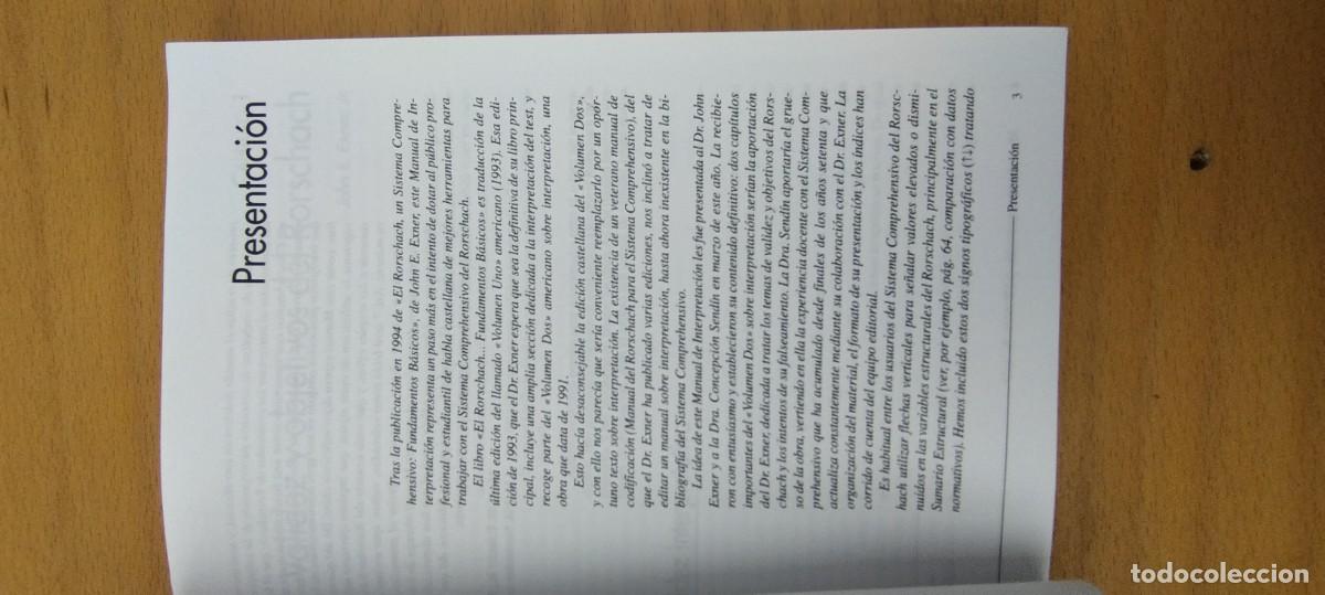 Libros de segunda mano: MANUAL DE INTERPRETACION DEL RORSCHACH / EXNER-SENDIN / KARA 9 / PSIMATICA - Foto 10