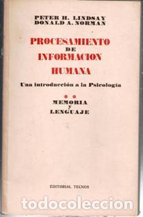 Libros de segunda mano: Procesamiento de informaci&oacute;n humana. II, Memoria y lenguaje. Peter H. Lindsay. Donald A. Normal.