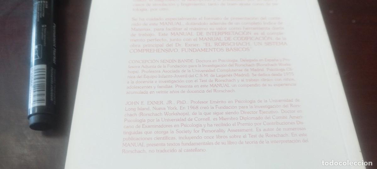 Libros de segunda mano: MANUAL INTERPRETACION RORSCHACH / EXNER-SENDIN / KARA36 / PSIMATICA - Foto 6
