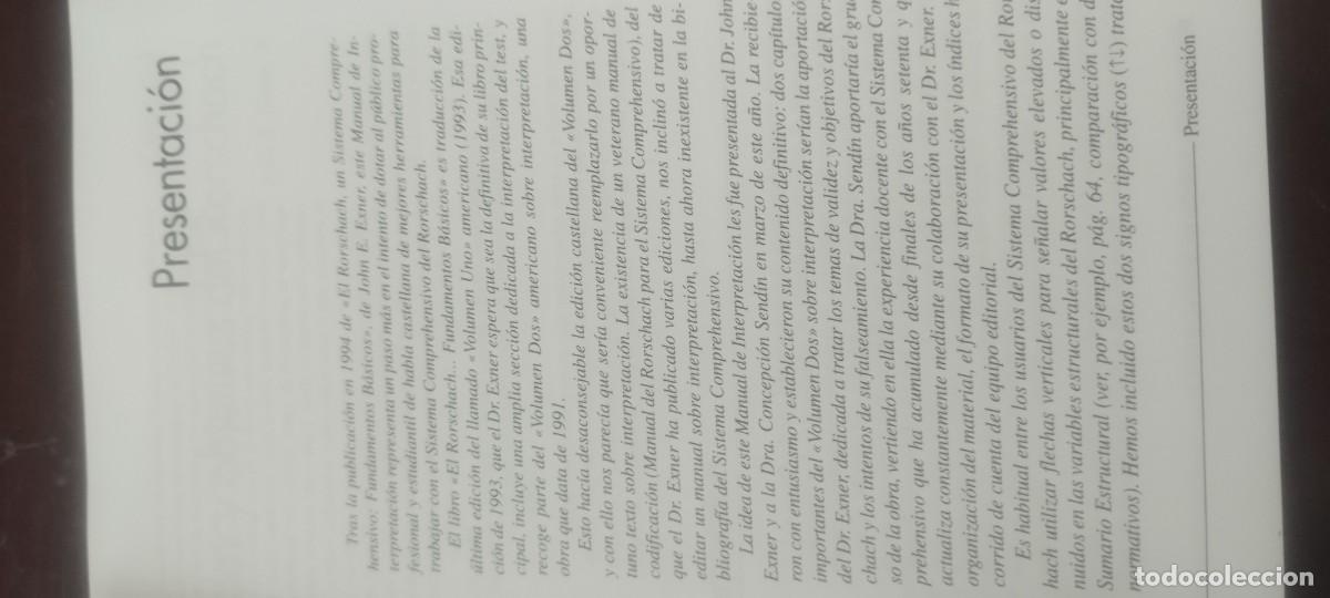 Libros de segunda mano: MANUAL INTERPRETACION RORSCHACH / EXNER-SENDIN / KARA36 / PSIMATICA - Foto 10