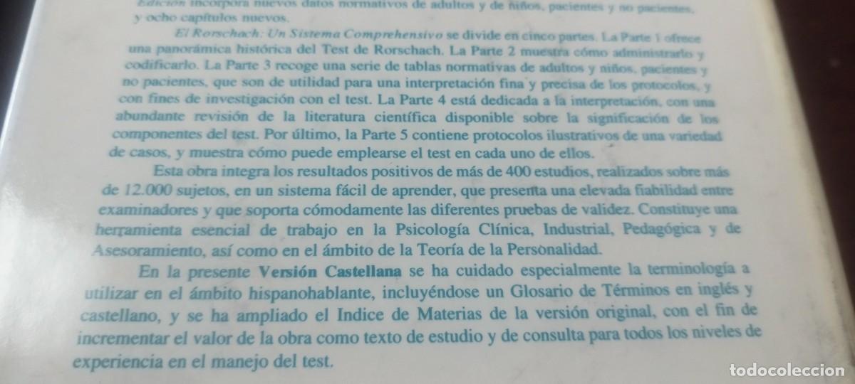 Libros de segunda mano: EL RORSCHACH (I) FUNDAMENTOS BASICOS / EXNER / KARA36 / PSIMATICA - Foto 7
