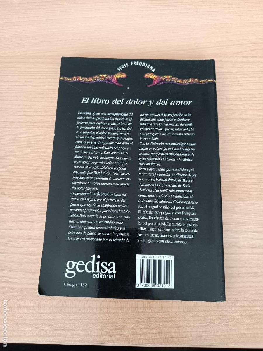 Libros de segunda mano: El libro del dolor y del amor - Juan David Nasio. Gedisa - Foto 2