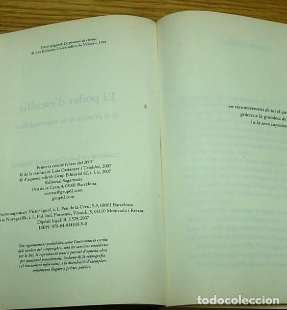 Libros de segunda mano: Libro EL PODER DESCOLLIR de ANNIE MARQUIER Editorial Sagarmata en Catal&aacute;n - Foto 3