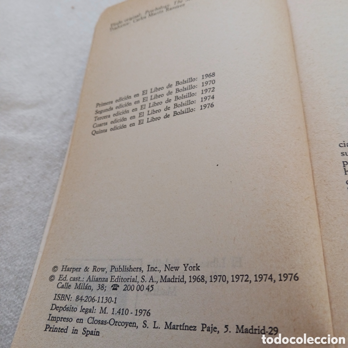 Libros de segunda mano: Introducci&oacute;n a la Psicolog&iacute;a de George A.Miller - Foto 8