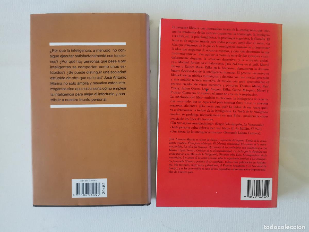 Libros de segunda mano: Jos&eacute; Antonio Marina: Teor&iacute;a de la inteligencia creadora. Fracasada Teor&iacute;a y pr&aacute;ctica de la estupidez