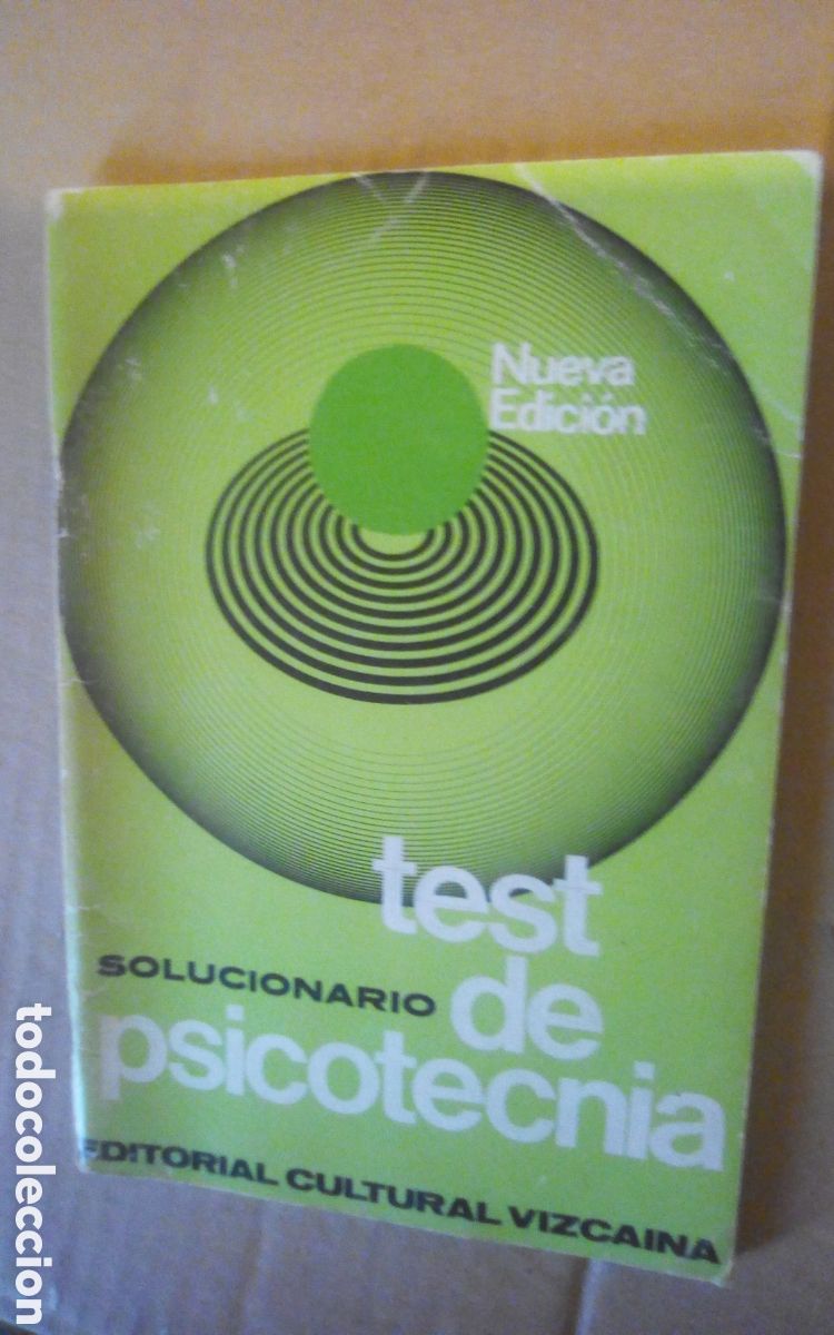 Libros de segunda mano: Test de psicot&eacute;cnia. Solucionario. Editorial Cultural Vizca&iacute;na, 1986. Con 79 p&aacute;ginas, 16 x 24 cm.