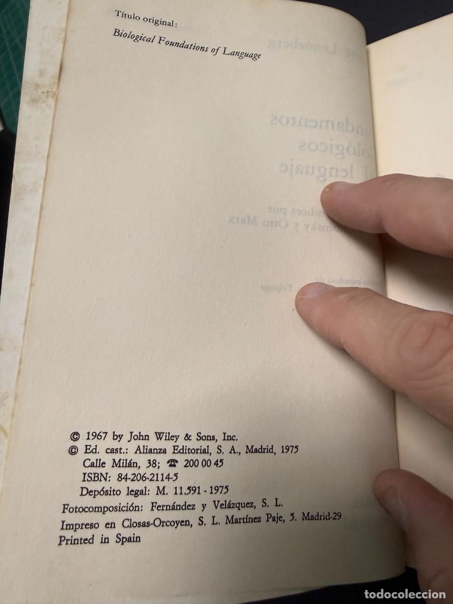 Libros de segunda mano: Eric H. Lenneberg - Fundamentos Biol&oacute;gicos Del Lenguaje - Foto 3