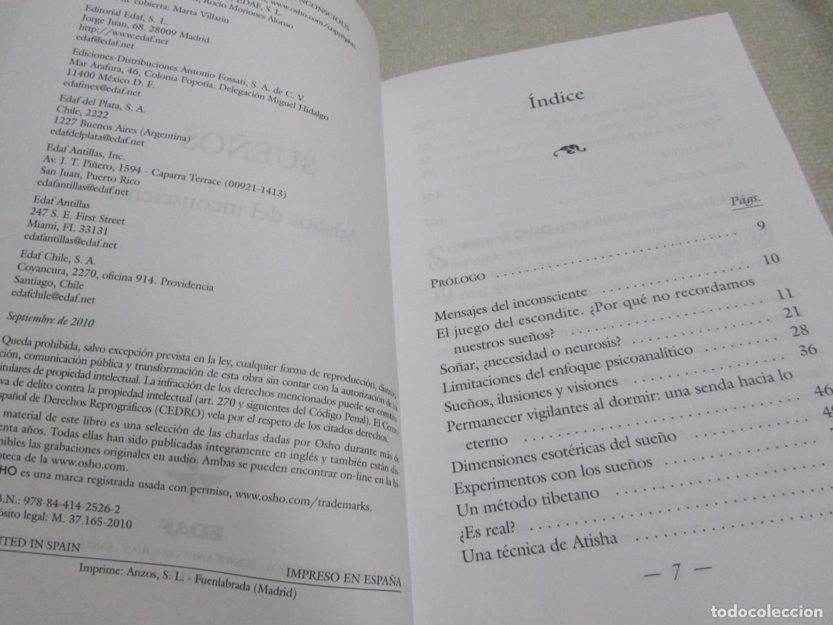 Libros de segunda mano: SUE&Ntilde;OS,ATISBOS DEL INCONSCIENTE, LIBRO DE OSHO, EDAF 2010 - Foto 4