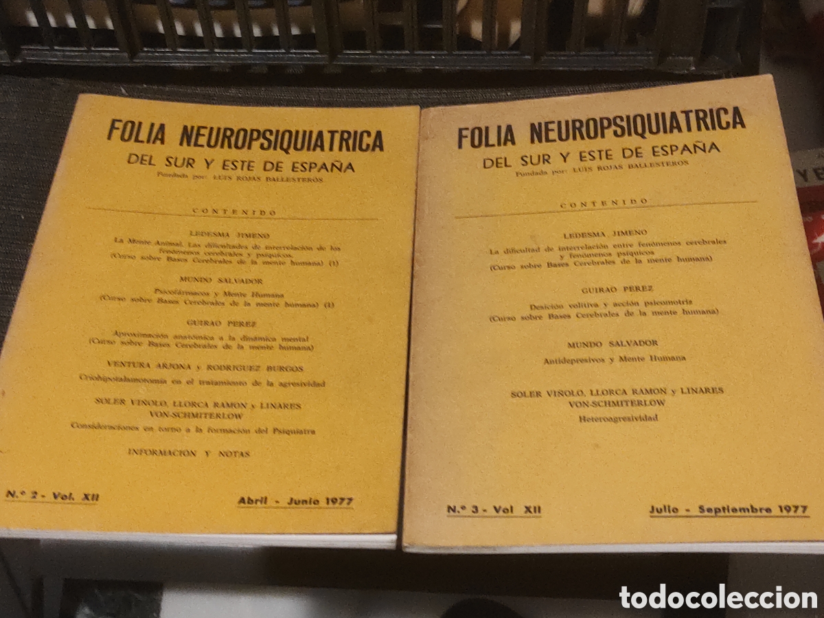 Libros de segunda mano: Folia Neuropsiqui&aacute;trica del Sur y Este de Espa&ntilde;a. Vol. 2 y 3