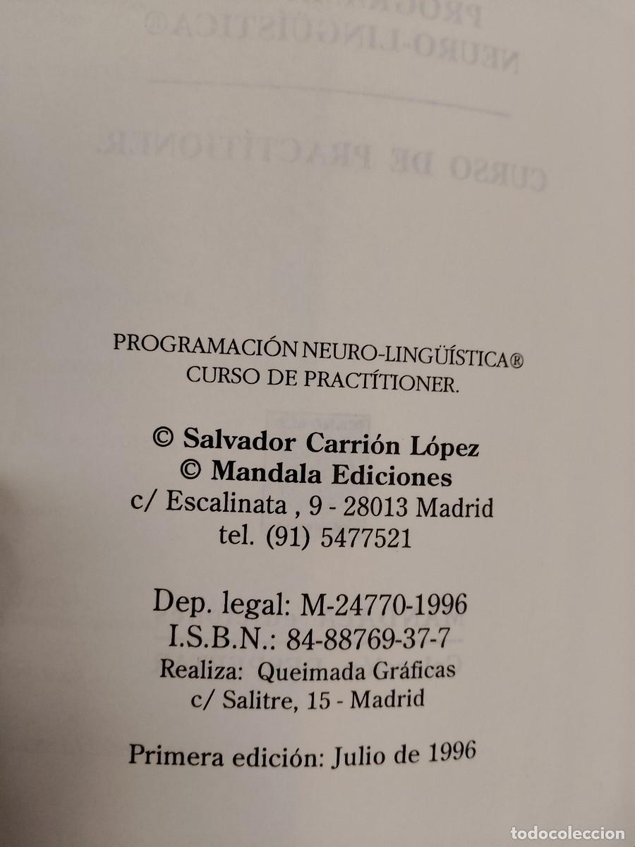 Libros de segunda mano: Curso de Practitioner en Programaci&oacute;n Neuro-Ling&uuml;&iacute;stica - S. A. Carri&oacute;n L&oacute;pez - Mandala Ediciones - Foto 4