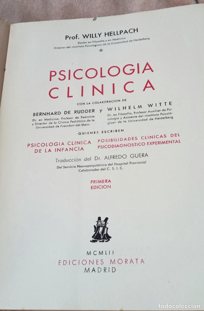 Libros de segunda mano: Psicolog&iacute;a cl&iacute;nica de W. Hellpach - Foto 2