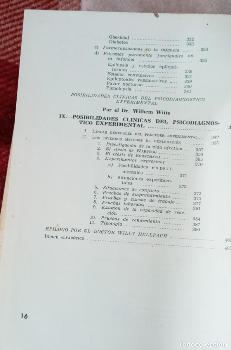 Libros de segunda mano: Psicolog&iacute;a cl&iacute;nica de W. Hellpach - Foto 3