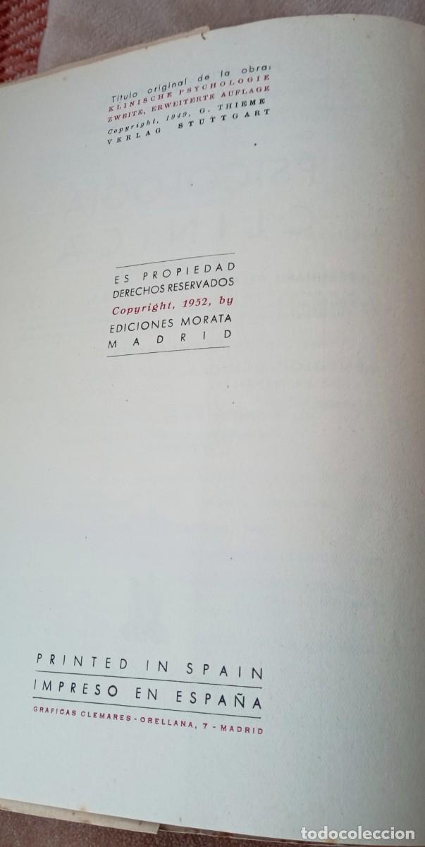 Libros de segunda mano: Psicolog&iacute;a cl&iacute;nica de W. Hellpach - Foto 6