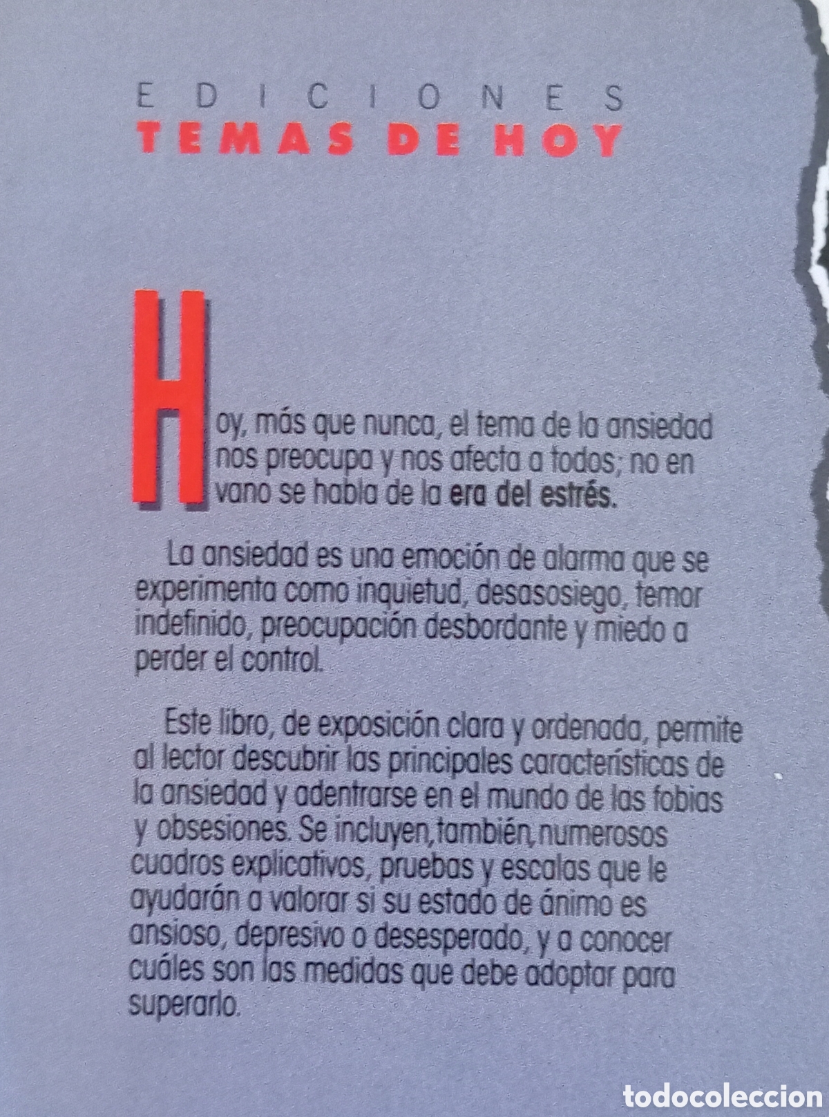 Libros de segunda mano: LA ANSIEDAD - ENRIQUE ROJAS - Foto 2